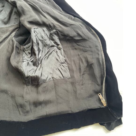 Rick Owens Black Velvet Hooded Biker Jacket Women's Size Medium Designer Luxury - Picture 10 of 14